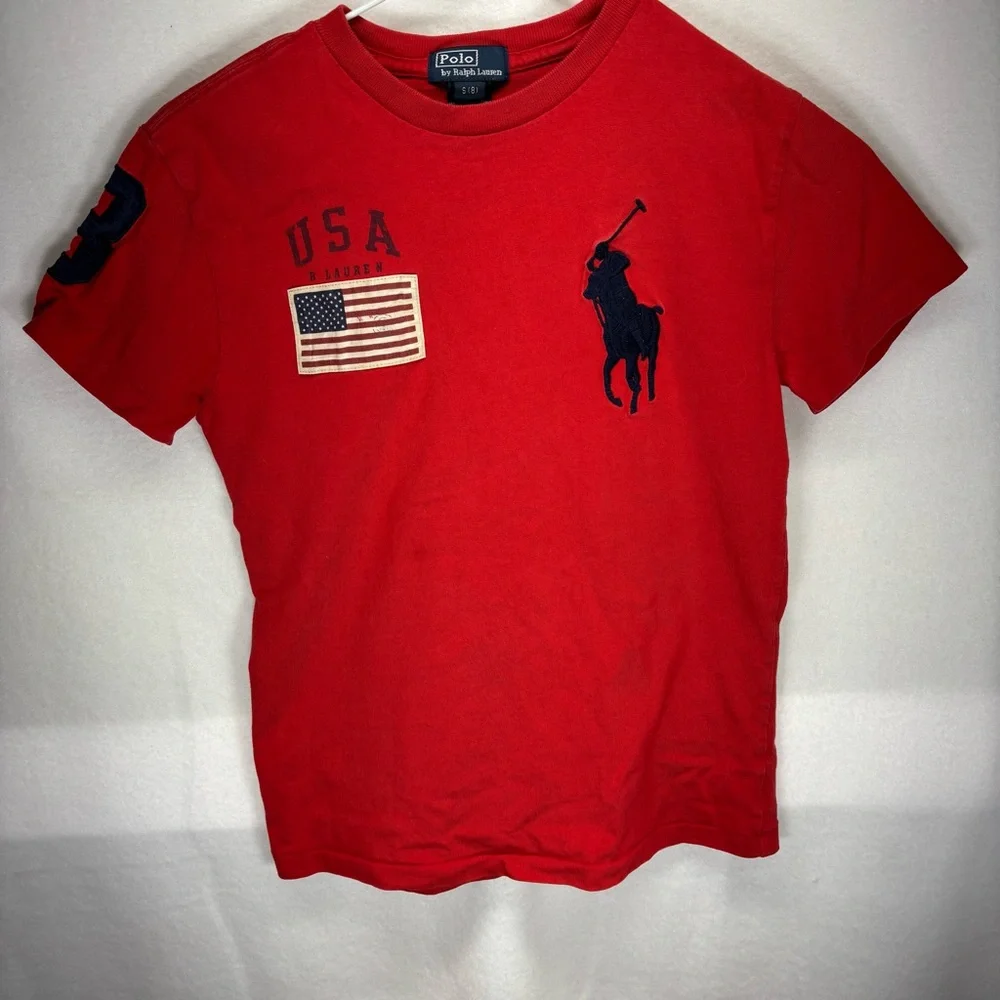 Vintage Polo Ralph Lauren Set Boys Red Chino Pony Logo 90s Relaxed Sz‎ 7/8